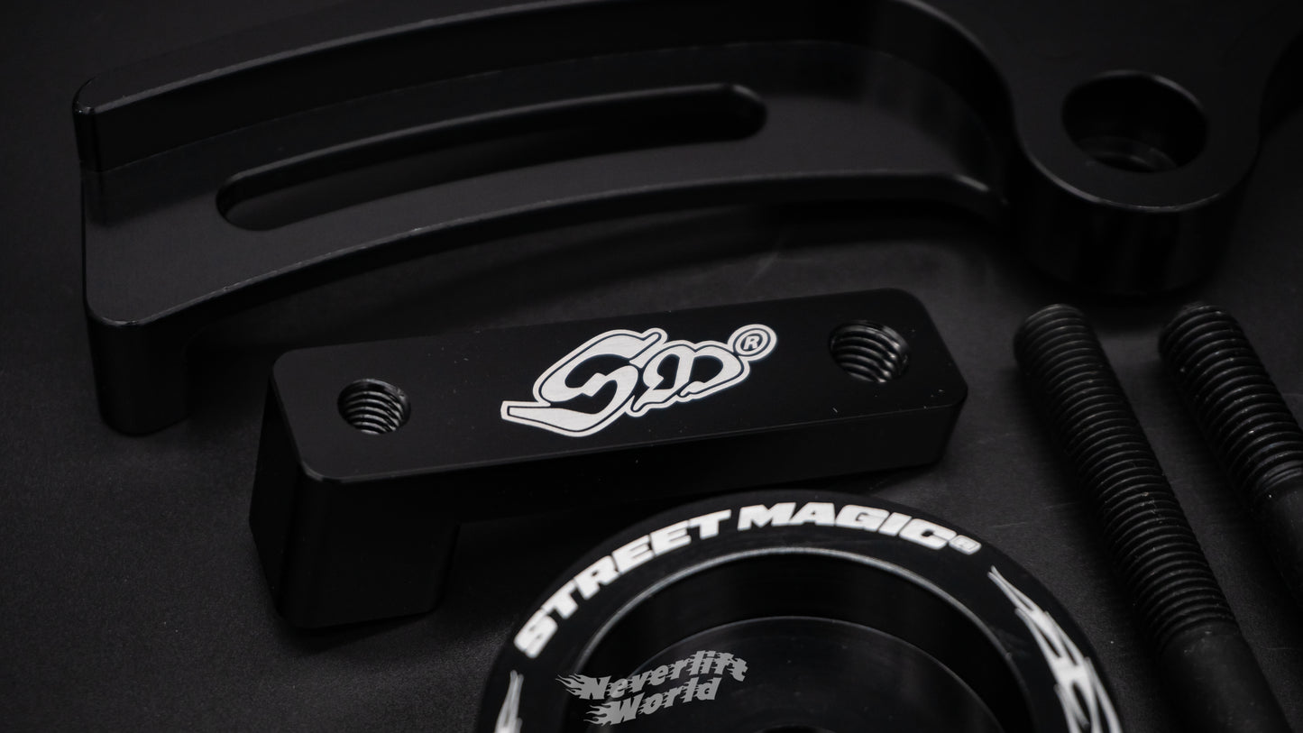 STREET MAGIC® BILLET RB LS1 ALTERNATOR UPGRADE FULL KIT NO ALTERNATOR - CARBON BLACK