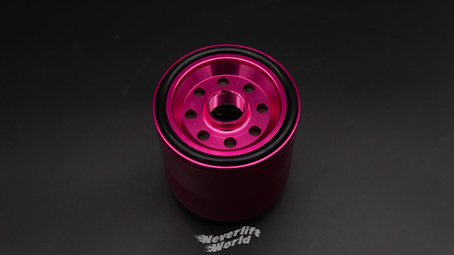 STREET MAGIC® 6061 BILLET OIL FILTER HOUSING HYPER PINK