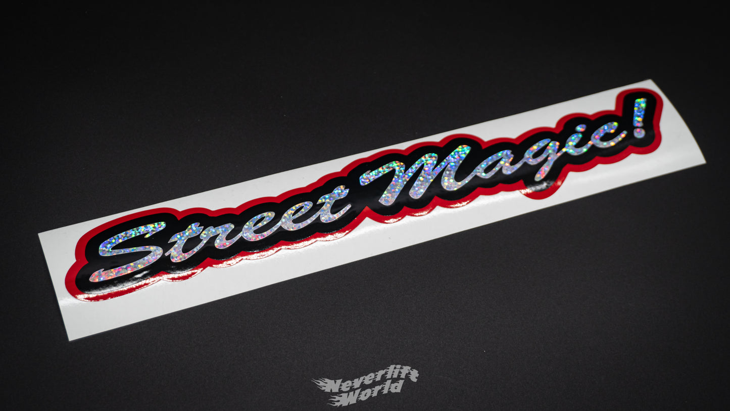 STREET MAGIC TRIPLE LAYER SCRIPT LOGO - SILVER GLITTER