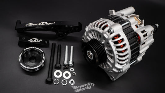 STREET MAGIC® BILLET RB LS1 ALTERNATOR UPGRADE FULL KIT WITH ALTERNATOR - CARBON BLACK