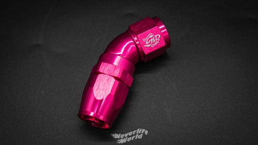 STREET MAGIC 6061 FULL FLOW AN10 45° SWIVEL HOSE END - HOT STYLE PINK