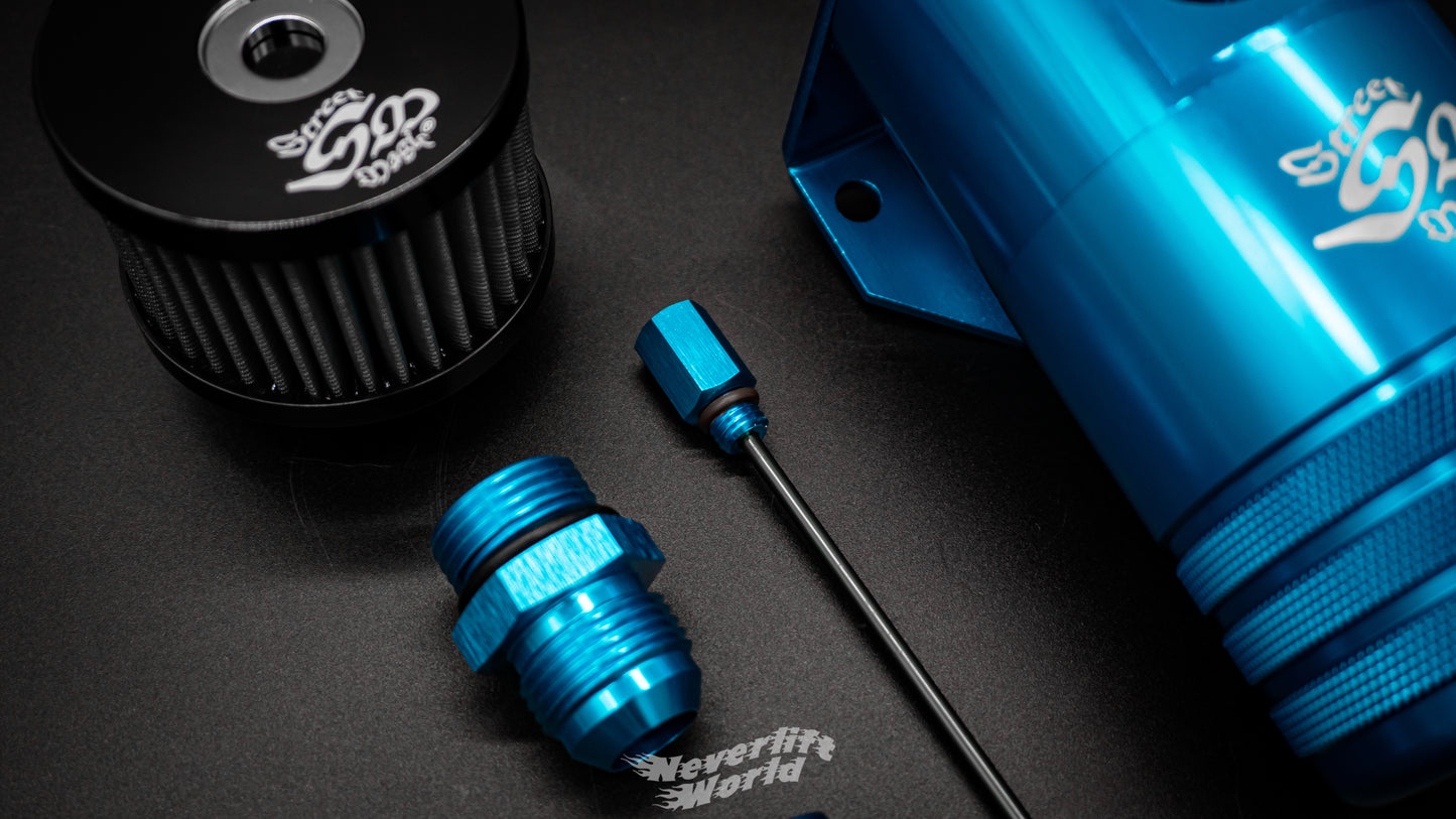 STREET MAGIC 6061 BILLET SINGLE CATCH CAN - HYPER BLUE