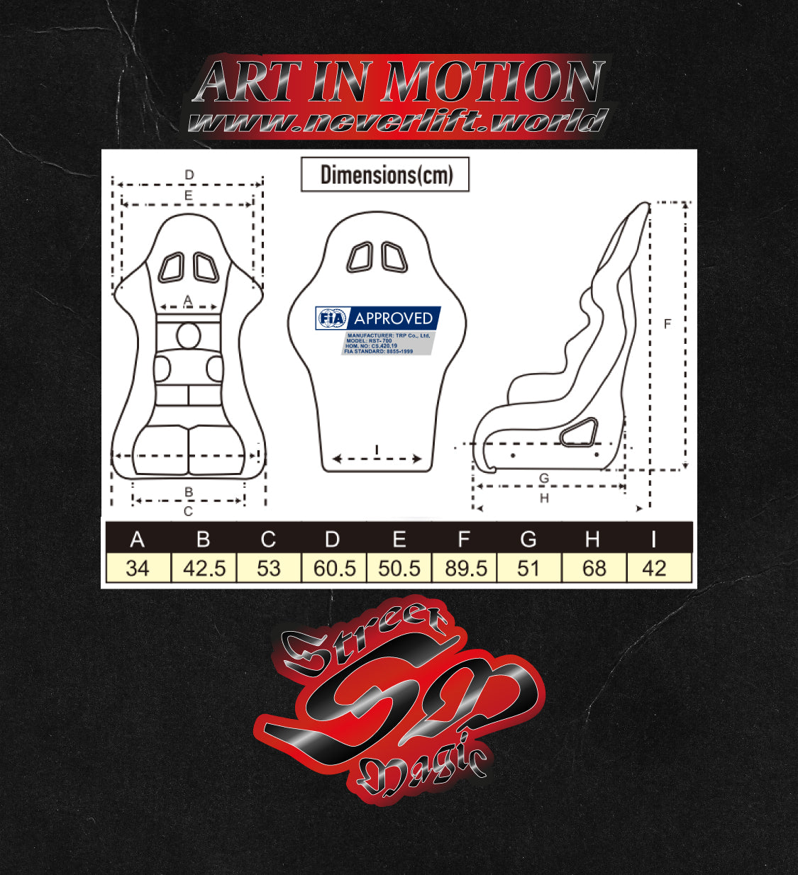 FIA HOMOLOGATED STREET MAGIC RACING SEAT