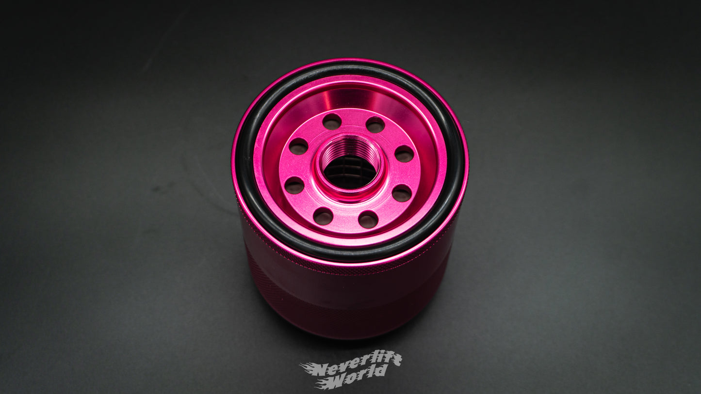 STREET MAGIC® 6061 BILLET OIL FILTER HOUSING HYPER PINK