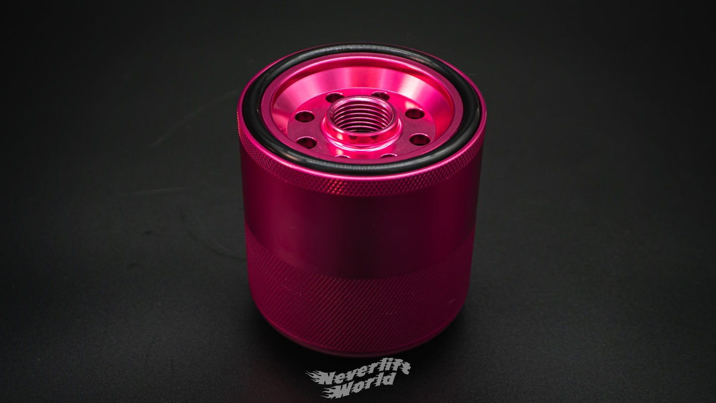 STREET MAGIC® 6061 BILLET OIL FILTER HOUSING HYPER PINK