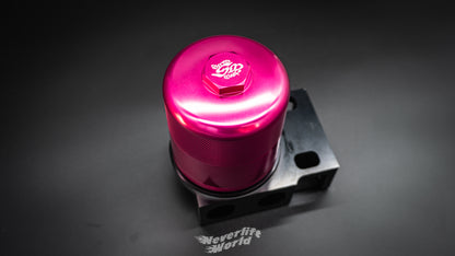 STREET MAGIC® 6061 BILLET OIL FILTER HOUSING HYPER PINK