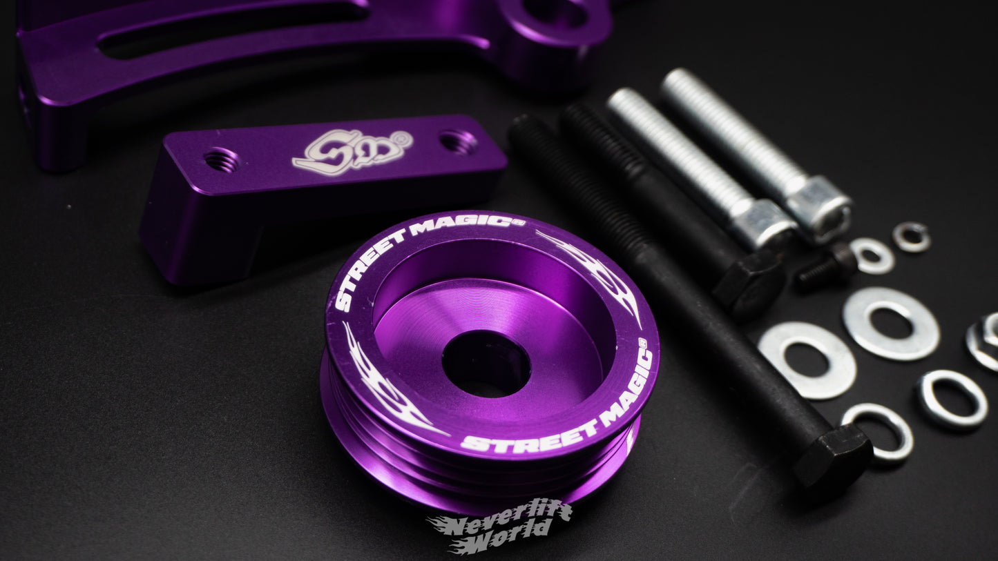 STREET MAGIC® BILLET RB LS1 ALTERNATOR UPGRADE FULL KIT NO ALTERNATOR - HYPER PURPLE