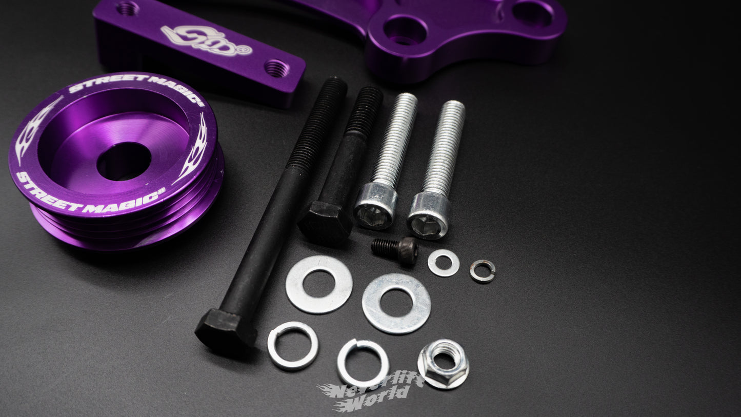 STREET MAGIC® BILLET RB LS1 ALTERNATOR UPGRADE FULL KIT WITH ALTERNATOR - HYPER PURPLE